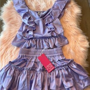 Cake FOR DINNER Purple Ruffled Two-Piece Set
